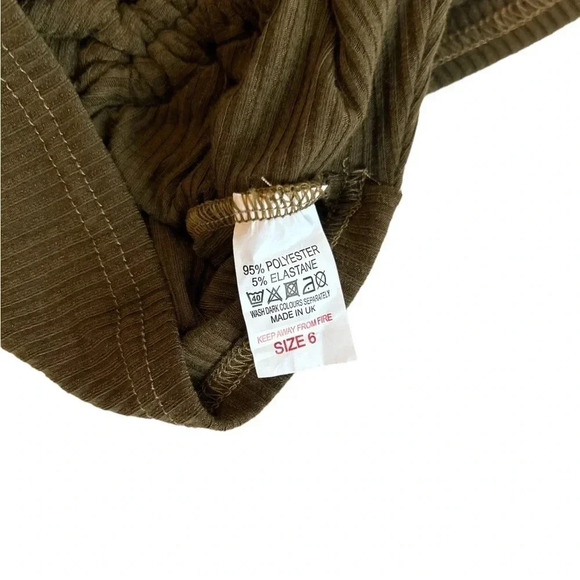 Club L London Ruched Front Plunge Front Crop Top Khaki Green/Brown Size 2 NWT - Picture 8 of 10